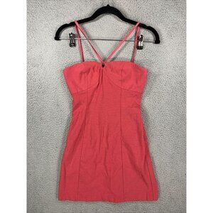 Vintage Cache Bianca Nero Mini Dress Womens S Sheath Pink Bustier Halter O Ring
